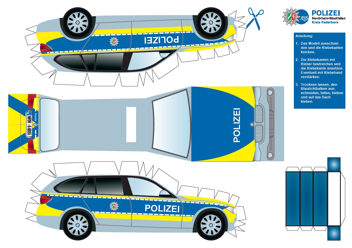 Bastelbogen Streifenwagen